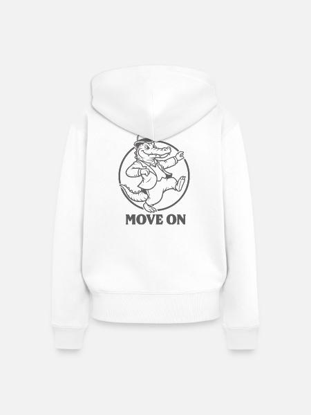 Tanzender SKAlligator im Anzug - Frauen Premium Bio Zip Hoodie - Weiß