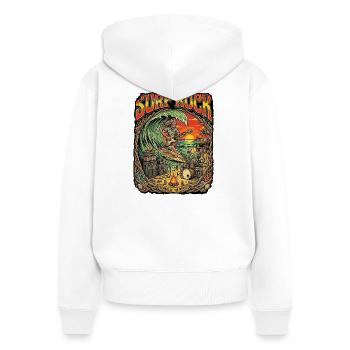 Surf Rock Beach Party - Frauen Premium Bio Zip Hoodie - Weiß - Hinten - AI Model Female 172 light (172cm)