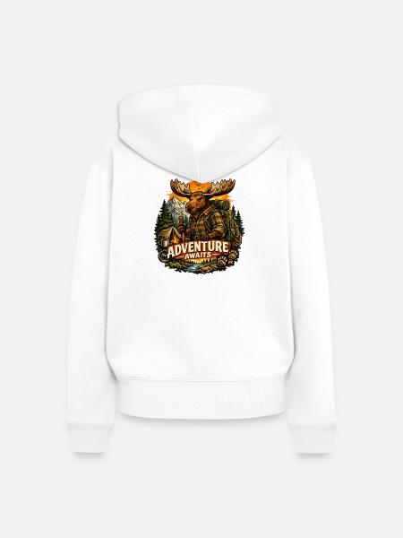 Abenteuer - Frauen Premium Bio Zip Hoodie - Weiß