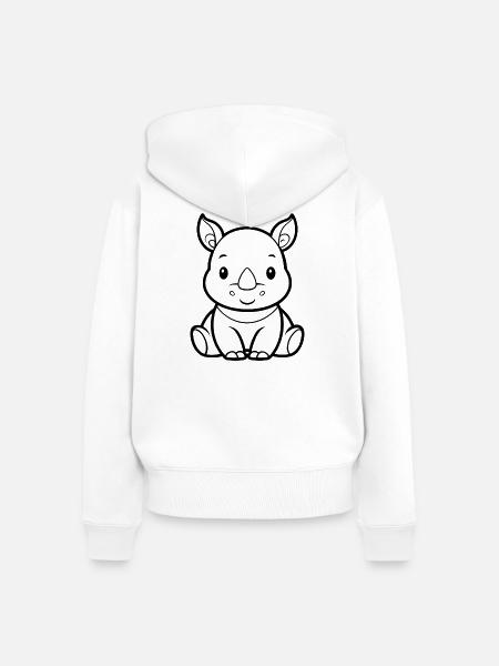 Baby-Nashorn - Frauen Premium Bio Zip Hoodie - Weiß