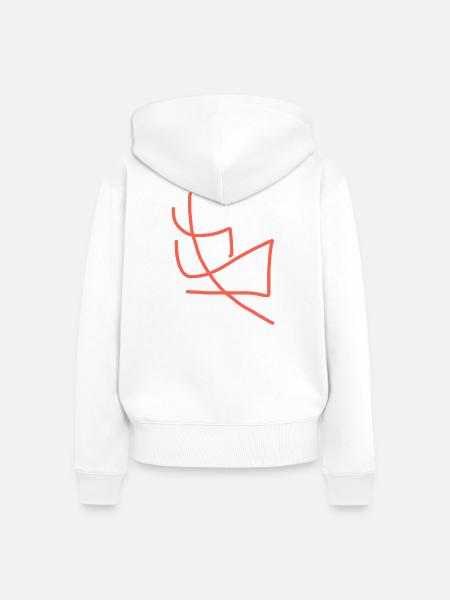 Abstrakter B - Frauen Premium Bio Zip Hoodie - Weiß