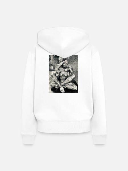 Duo-Körpergeometrie - Frauen Premium Bio Zip Hoodie - Weiß