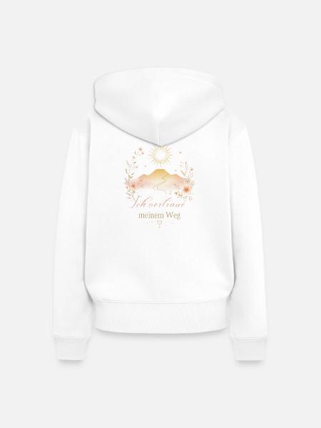 Ich vertraue meinem Weg - Frauen Premium Bio Zip Hoodie - Weiß