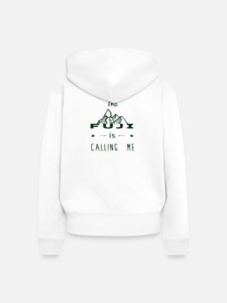 Mont Fuji - Frauen Premium Bio Zip Hoodie - Weiß