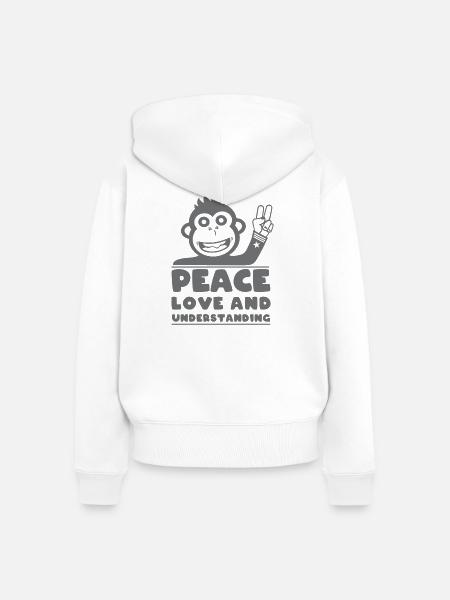 Frieden, Liebe und Verständnis - Frauen Premium Bio Zip Hoodie - Weiß