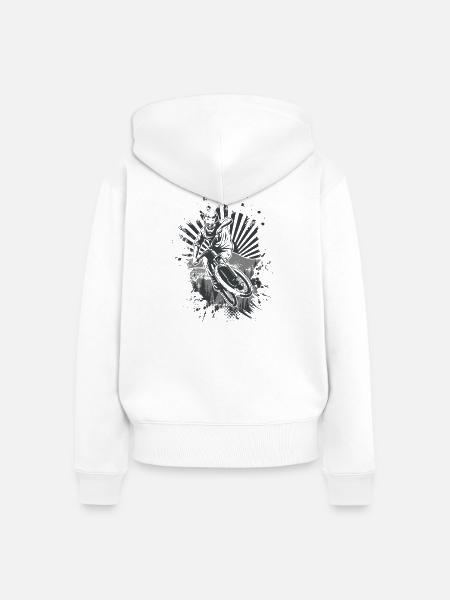 Moto Jump Graffiti Splash - Frauen Premium Bio Zip Hoodie - Weiß