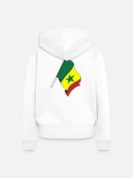 Flagge von Senegal - Frauen Premium Bio Zip Hoodie - Weiß