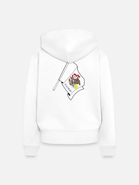 Flagge von Illinois - Frauen Premium Bio Zip Hoodie - Weiß