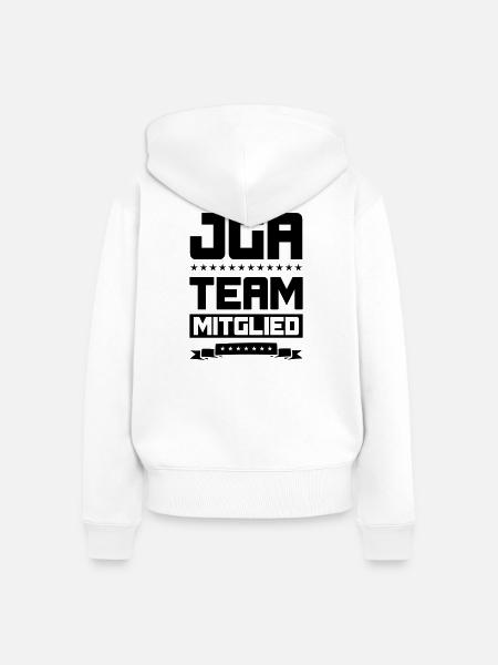 JGA TEAM MITGLIED - Frauen Premium Bio Zip Hoodie - Weiß