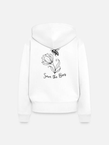 Rettet die Bienen - Frauen Premium Bio Zip Hoodie - Weiß