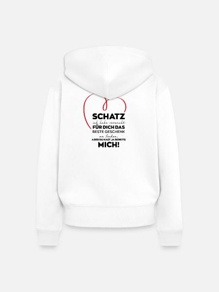 Schatz lustiges Geschenk - Frauen Premium Bio Zip Hoodie - Weiß