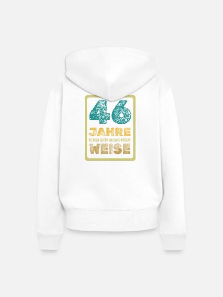 46 - Frauen Premium Bio Zip Hoodie - Weiß