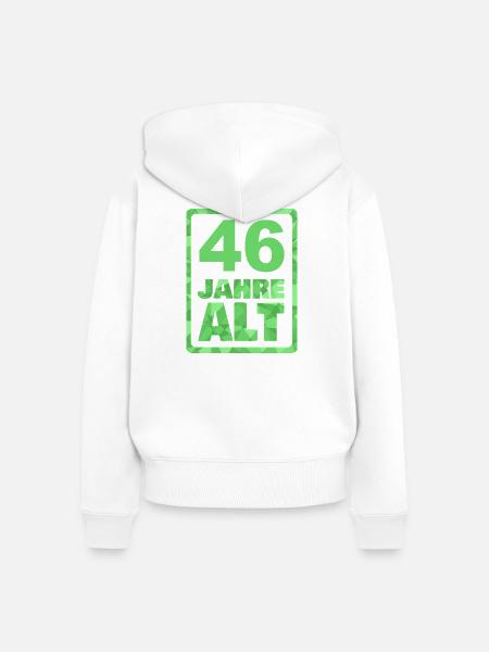 Alter 46 - Frauen Premium Bio Zip Hoodie - Weiß