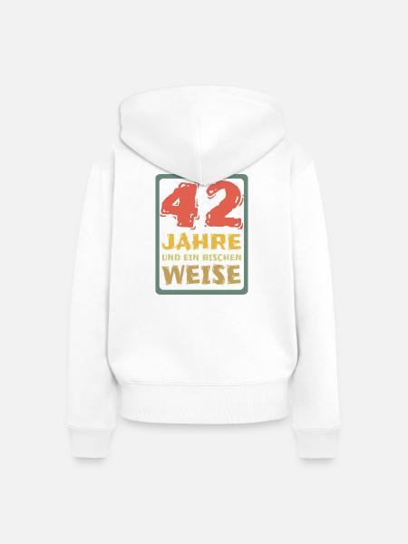 42 - Frauen Premium Bio Zip Hoodie - Weiß