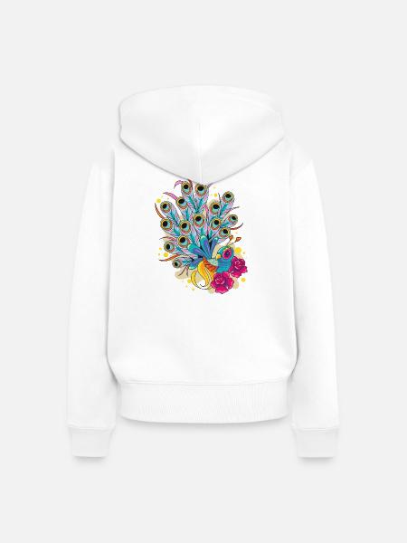Love - Frauen Premium Bio Zip Hoodie - Weiß