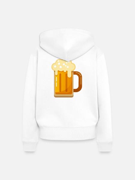 Bierkrug - Frauen Premium Bio Zip Hoodie - Weiß