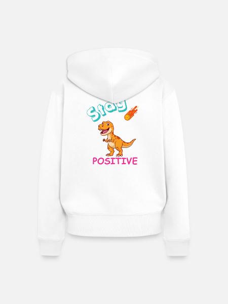 Sternenpositiver Dino-Meteor - Frauen Premium Bio Zip Hoodie - Weiß