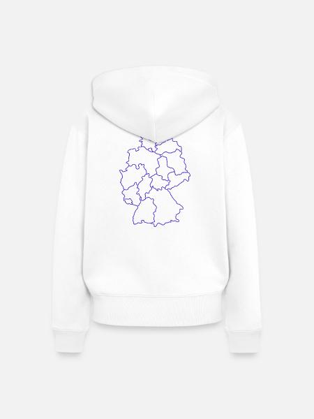 Karte Deutschlands mit Regionen - Frauen Premium Bio Zip Hoodie - Weiß