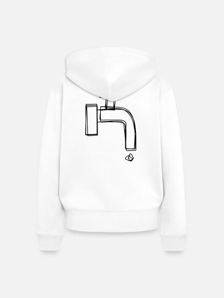 Zapfhahn handgezeichnet - Frauen Premium Bio Zip Hoodie - Weiß