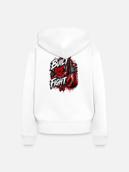Gebaut für den Kampf - Frauen Premium Bio Zip Hoodie - Weiß