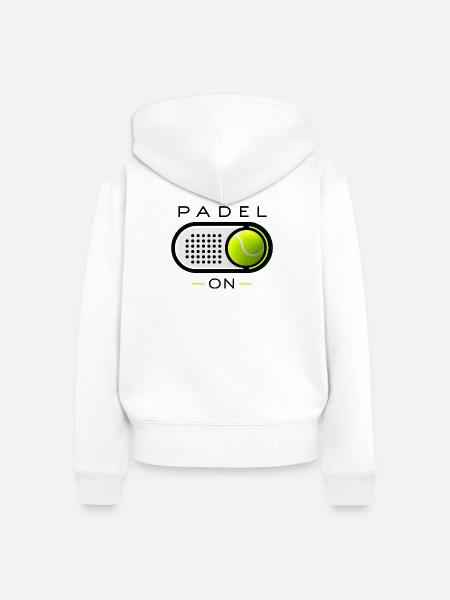 Padel-Modus an - Frauen Premium Bio Zip Hoodie - Weiß