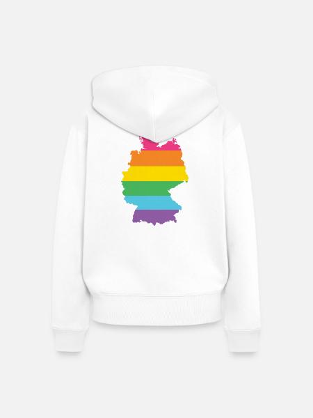 LGBTQ Deutschland - Frauen Premium Bio Zip Hoodie - Weiß