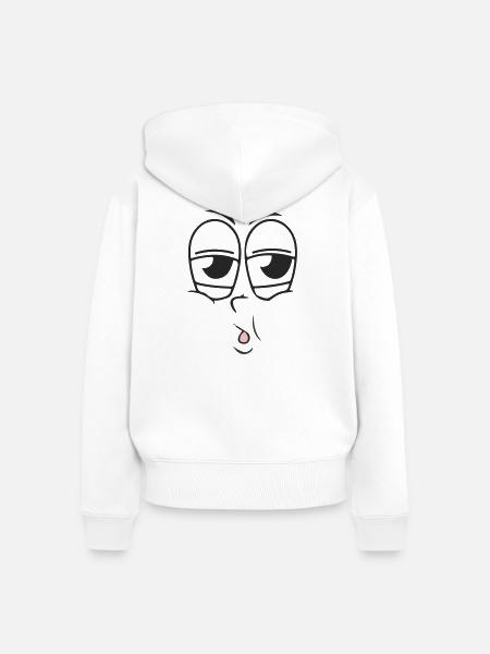 Ermüdung des Gesichts - Frauen Premium Bio Zip Hoodie - Weiß
