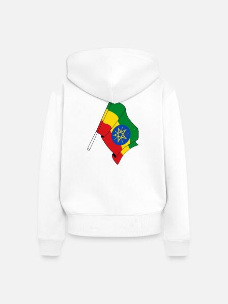 Flagge von Äthiopien - Frauen Premium Bio Zip Hoodie - Weiß
