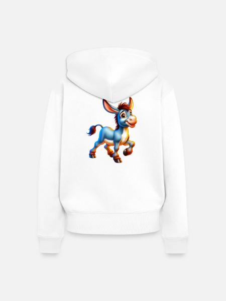 Esel-Maultier - Frauen Premium Bio Zip Hoodie - Weiß
