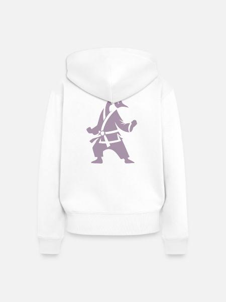 Pinguin Karate Kampfkunst Silhouette - Frauen Premium Bio Zip Hoodie - Weiß