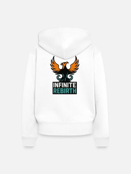 Infinite Rebirth – Phönix - Frauen Premium Bio Zip Hoodie - Weiß