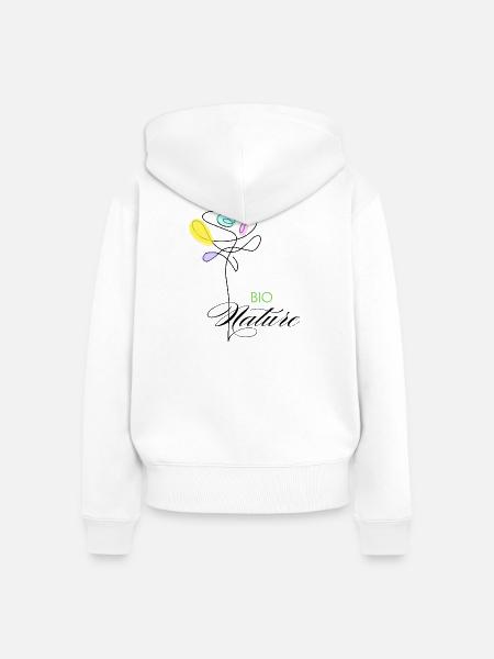 Bunte Bio-Naturblumen - Frauen Premium Bio Zip Hoodie - Weiß