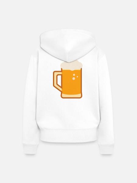 Bierkrug Illustration - Frauen Premium Bio Zip Hoodie - Weiß