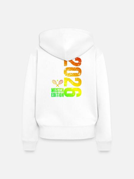 Tennis Meister edition 2026 bunt - Frauen Premium Bio Zip Hoodie - Weiß