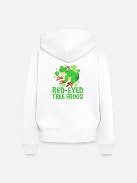 Frosch Laubfrosch - Frauen Premium Bio Zip Hoodie - Weiß
