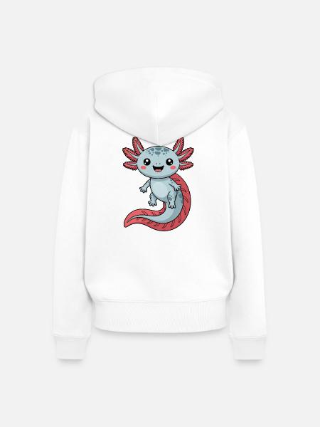 Axolotl - Frauen Premium Bio Zip Hoodie - Weiß