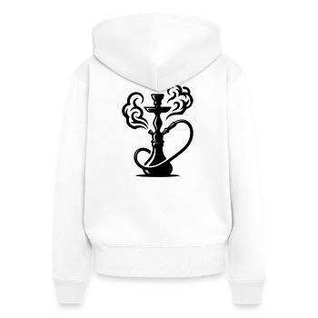 Hookah - Women's Premium Organic Zip Hoodie - white - Back - AI Model Female 172 light (172cm)