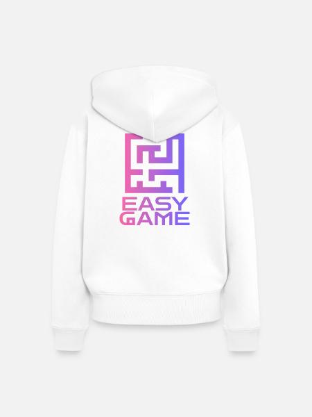 Maze Neon Easy Game Logo - Frauen Premium Bio Zip Hoodie - Weiß