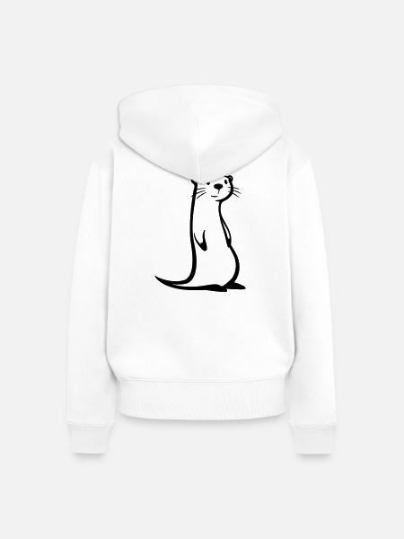 Otter - Frauen Premium Bio Zip Hoodie - Weiß