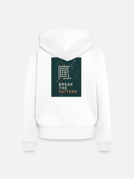 Brich das Muster - break The Pattern - Frauen Premium Bio Zip Hoodie - Weiß