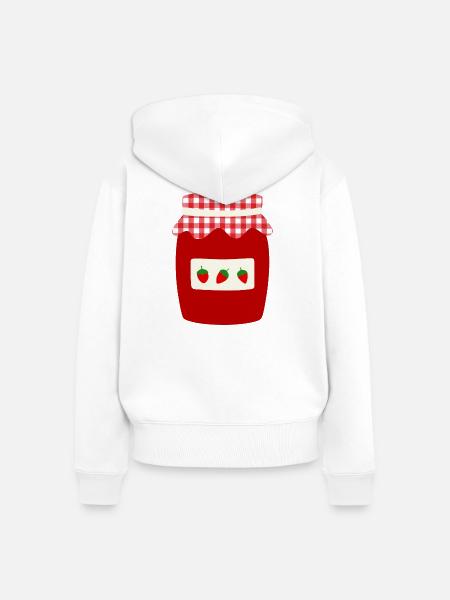 Erdbeermarmeladeglas Retro - Frauen Premium Bio Zip Hoodie - Weiß