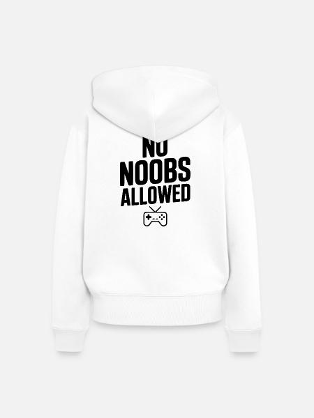Keine Noobs erlaubt - Frauen Premium Bio Zip Hoodie - Weiß