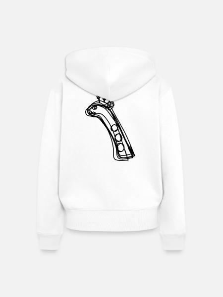 Giraffe handgezeichnet - Frauen Premium Bio Zip Hoodie - Weiß