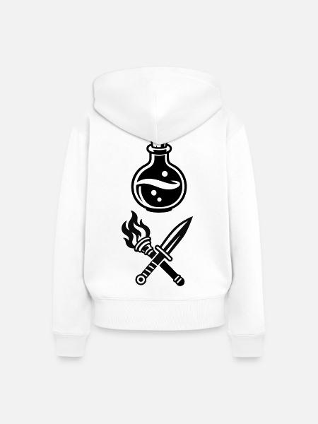 Zaubertrank Schwert Gilden Logo - Frauen Premium Bio Zip Hoodie - Weiß