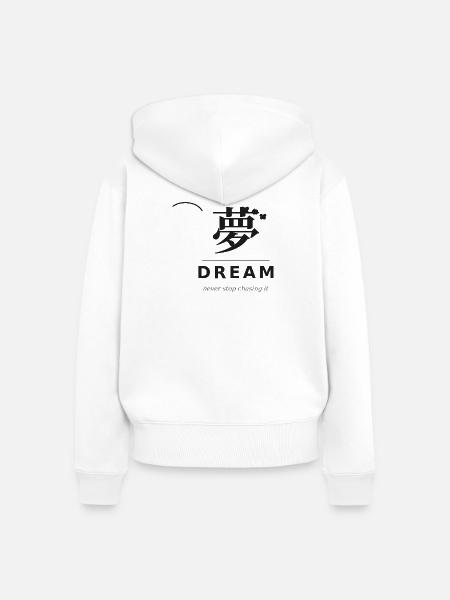 Traum in Bewegung – unendliche Verfolgung - Frauen Premium Bio Zip Hoodie - Weiß