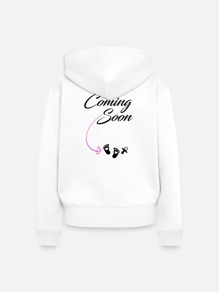 Schwanger Schwangerschaft Mädchen Geburt - Frauen Premium Bio Zip Hoodie - Weiß