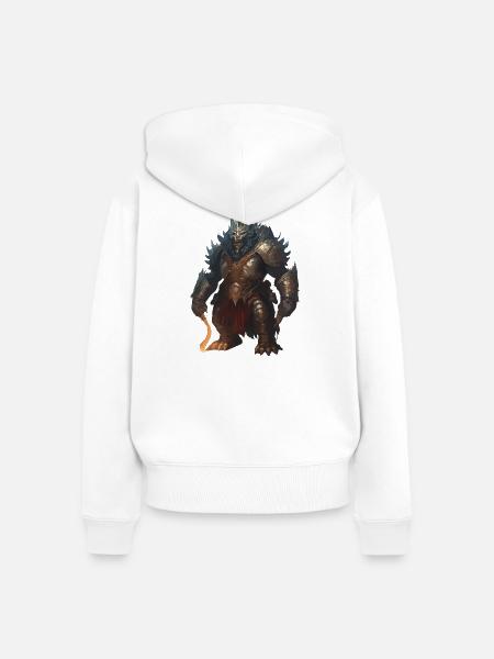 Dämonischer Krieger - Frauen Premium Bio Zip Hoodie - Weiß