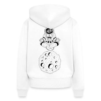 Astronaut und Yoga - Frauen Premium Bio Zip Hoodie - Weiß - Hinten - AI Model Female 172 light (172cm)