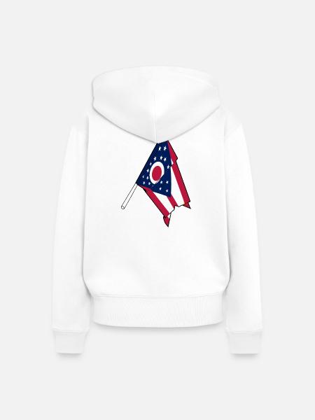 Flagge von Ohio - Frauen Premium Bio Zip Hoodie - Weiß