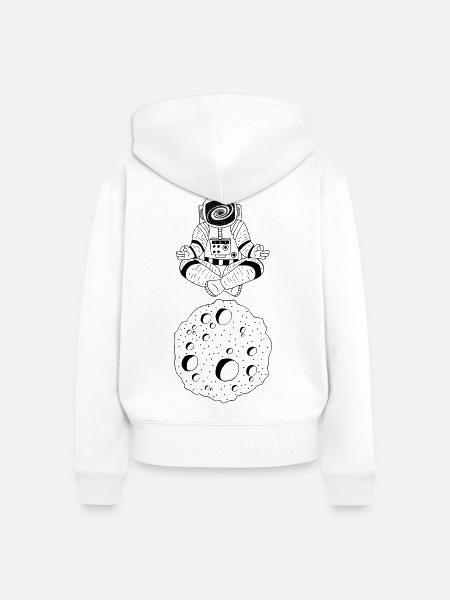 Zen-Astronaut - Frauen Premium Bio Zip Hoodie - Weiß